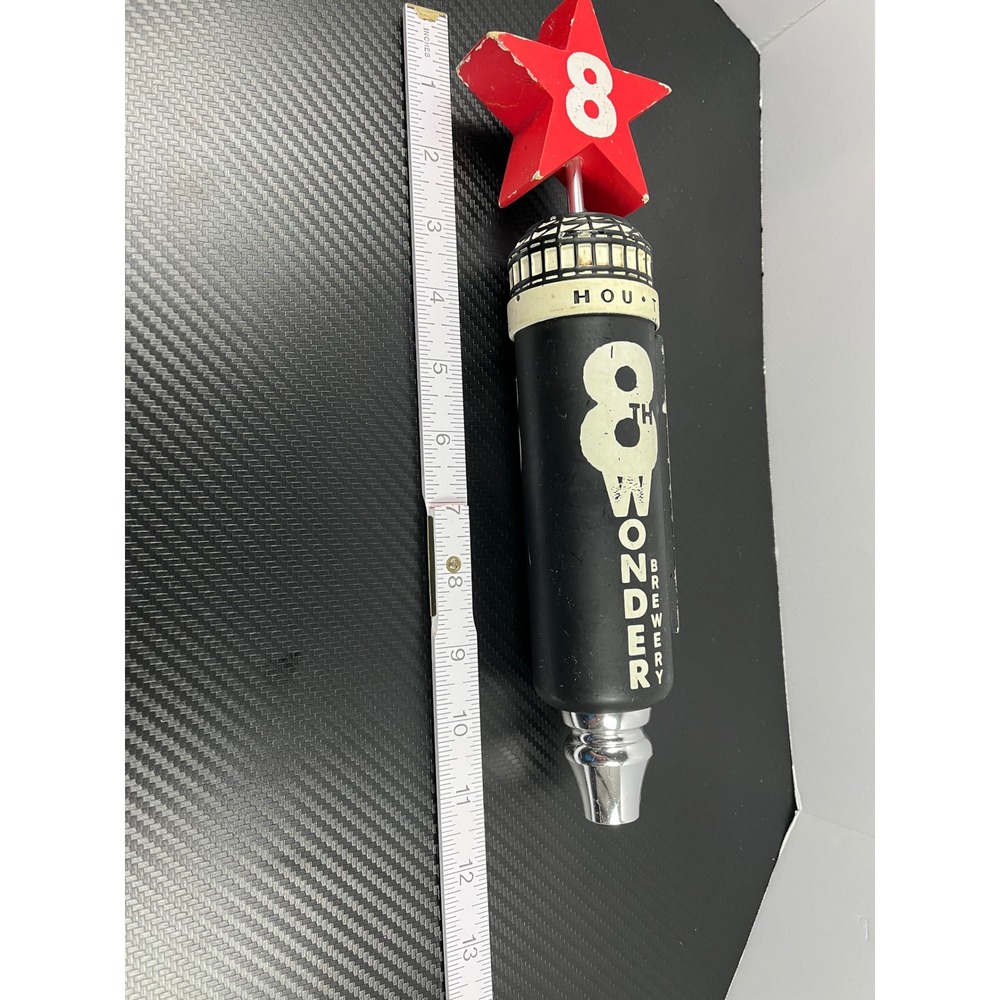 8th Wonder Brewery Houston Texas IPA Beer Tap Handle Red Star - Picture 6 of 6